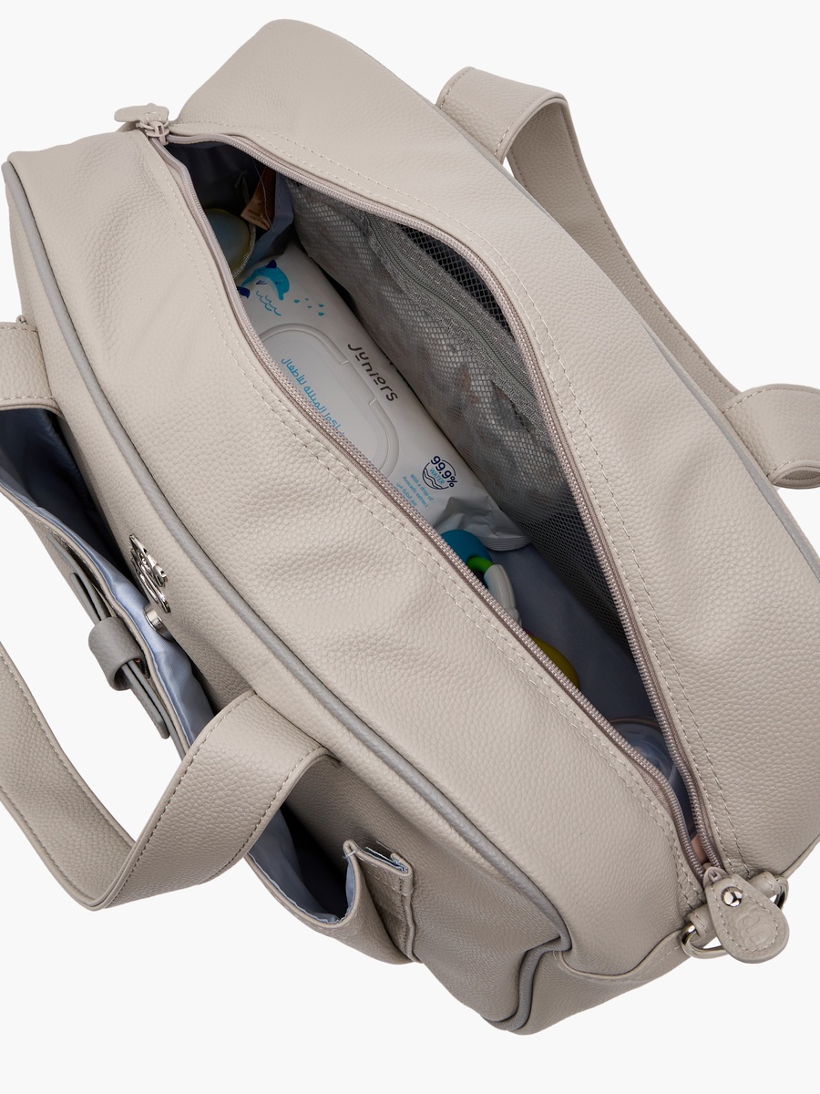 Solid Diaper Bag with Zip Closure and Double Handle