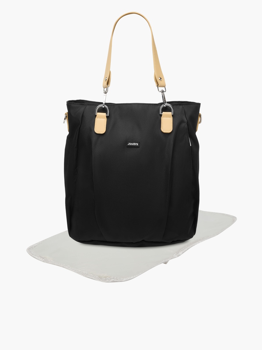 Solid Diaper Bag with Double Handle and Zip Closure