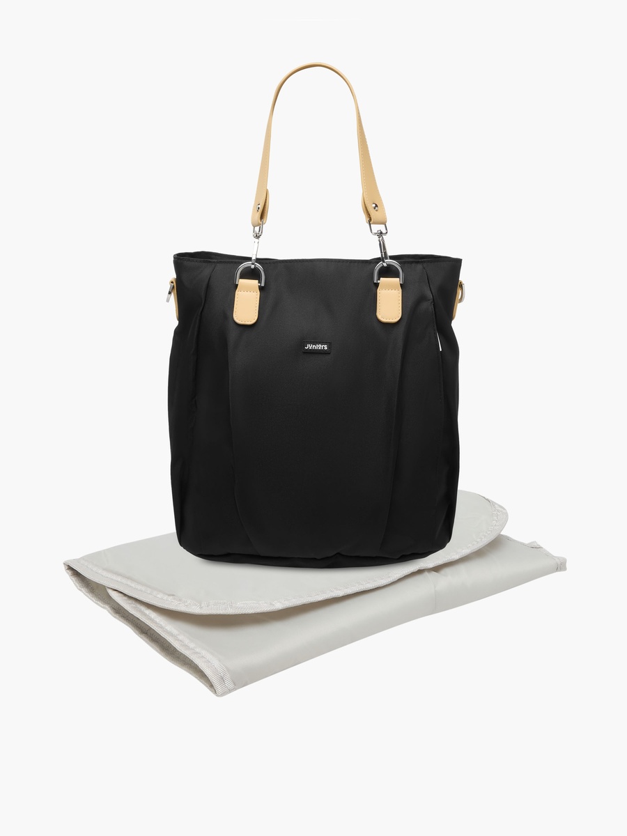 Solid Diaper Bag with Double Handle and Zip Closure