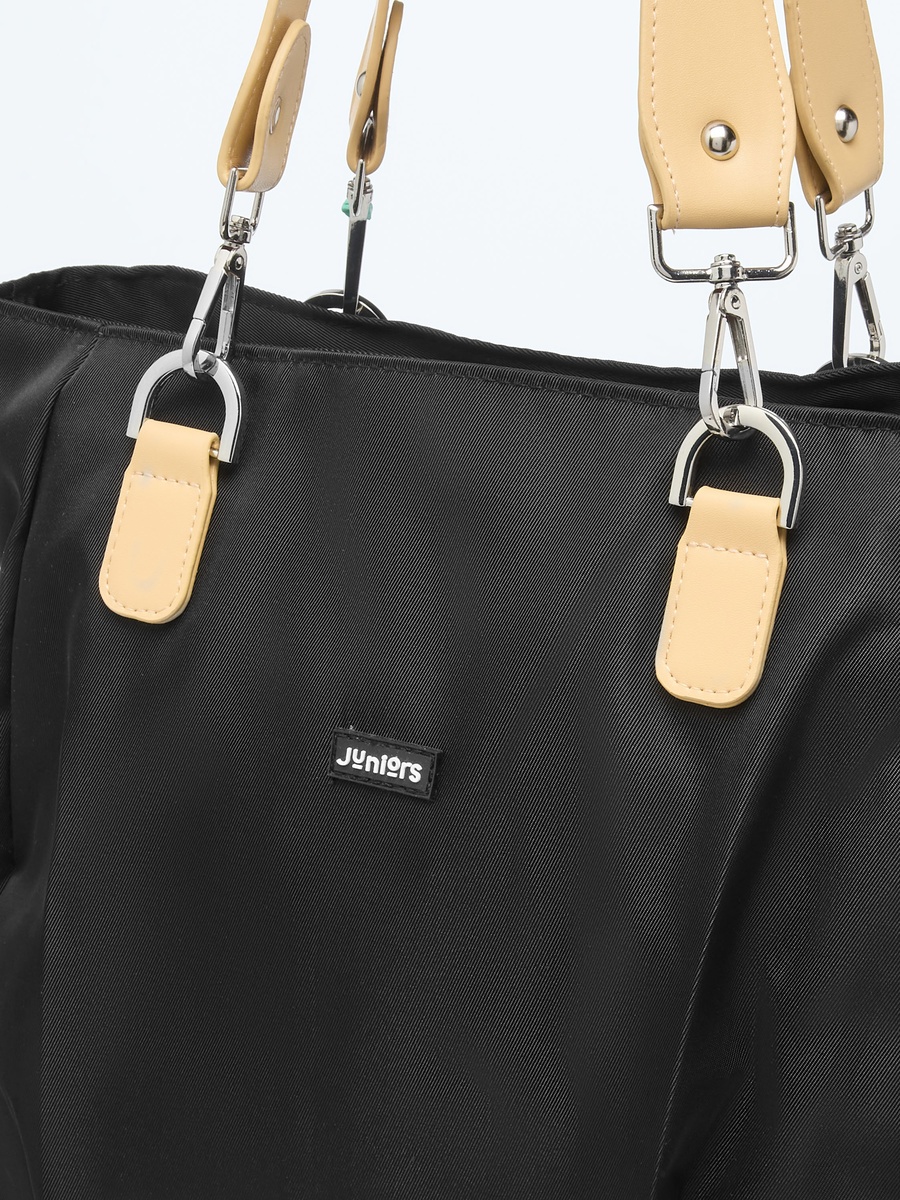 Solid Diaper Bag with Double Handle and Zip Closure
