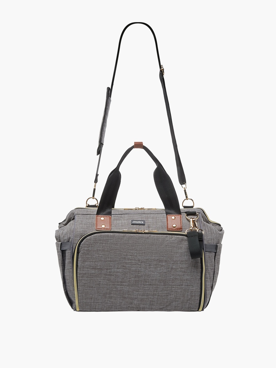 Solid Diaper Bag with Double Handle and Zip Closure