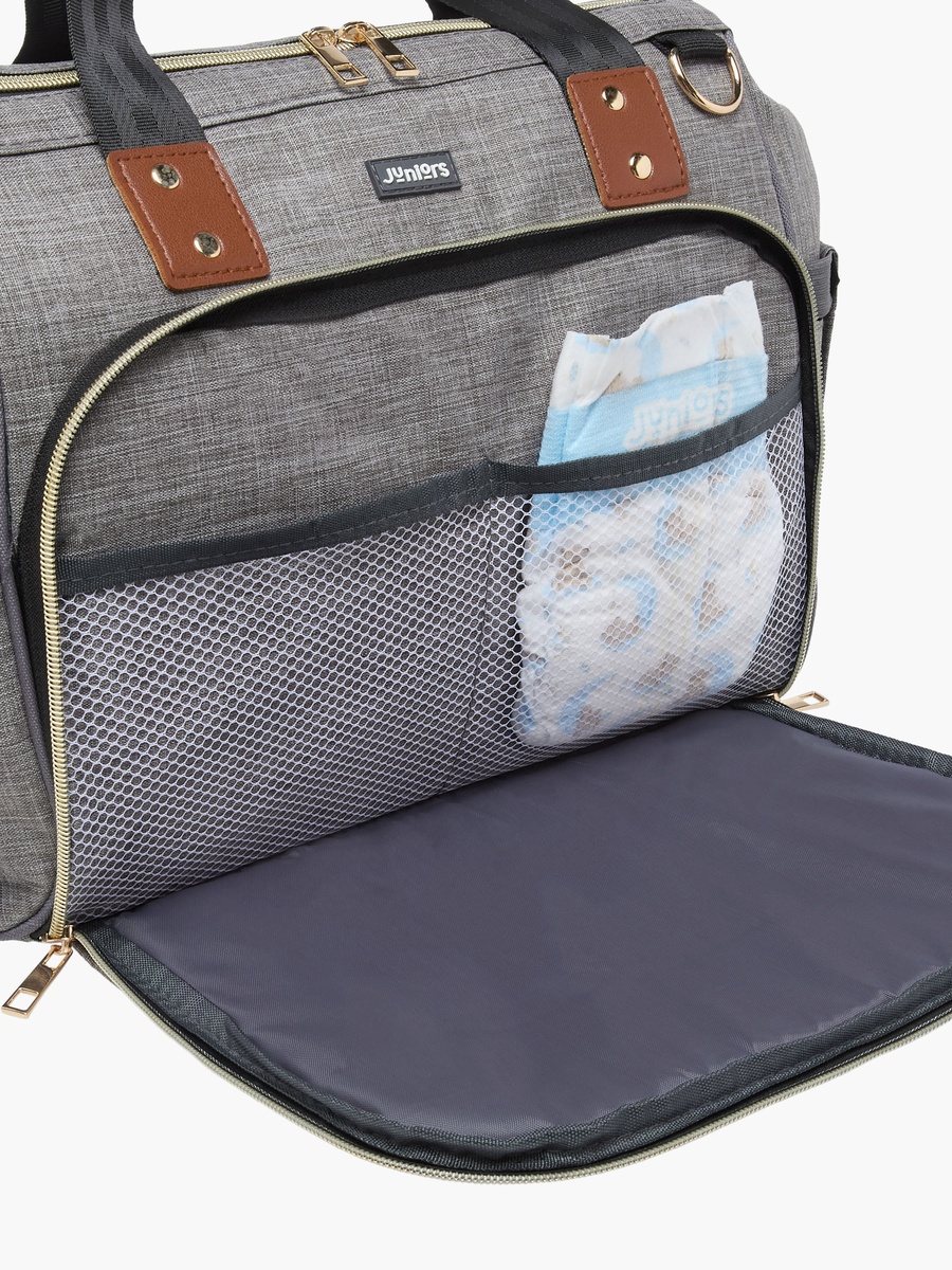 Solid Diaper Bag with Double Handle and Zip Closure