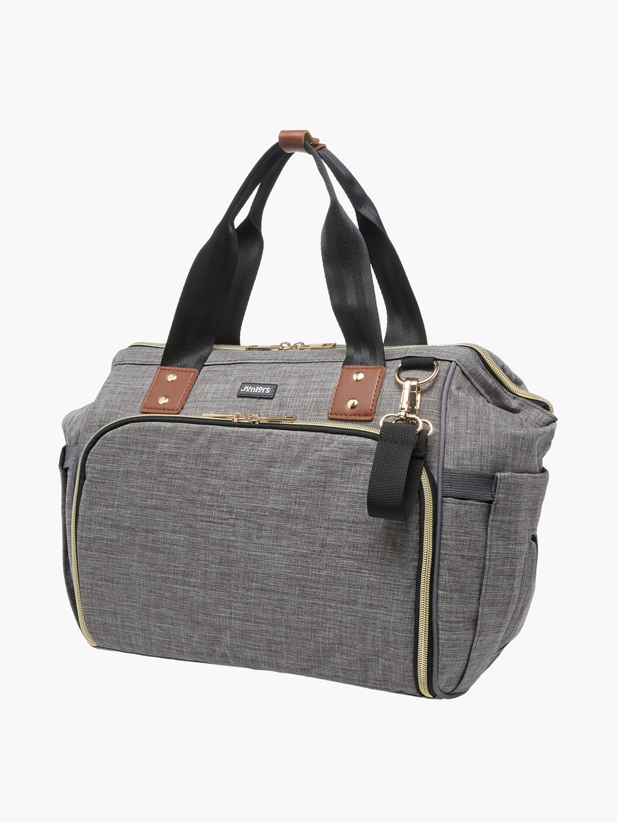 Solid Diaper Bag with Double Handle and Zip Closure