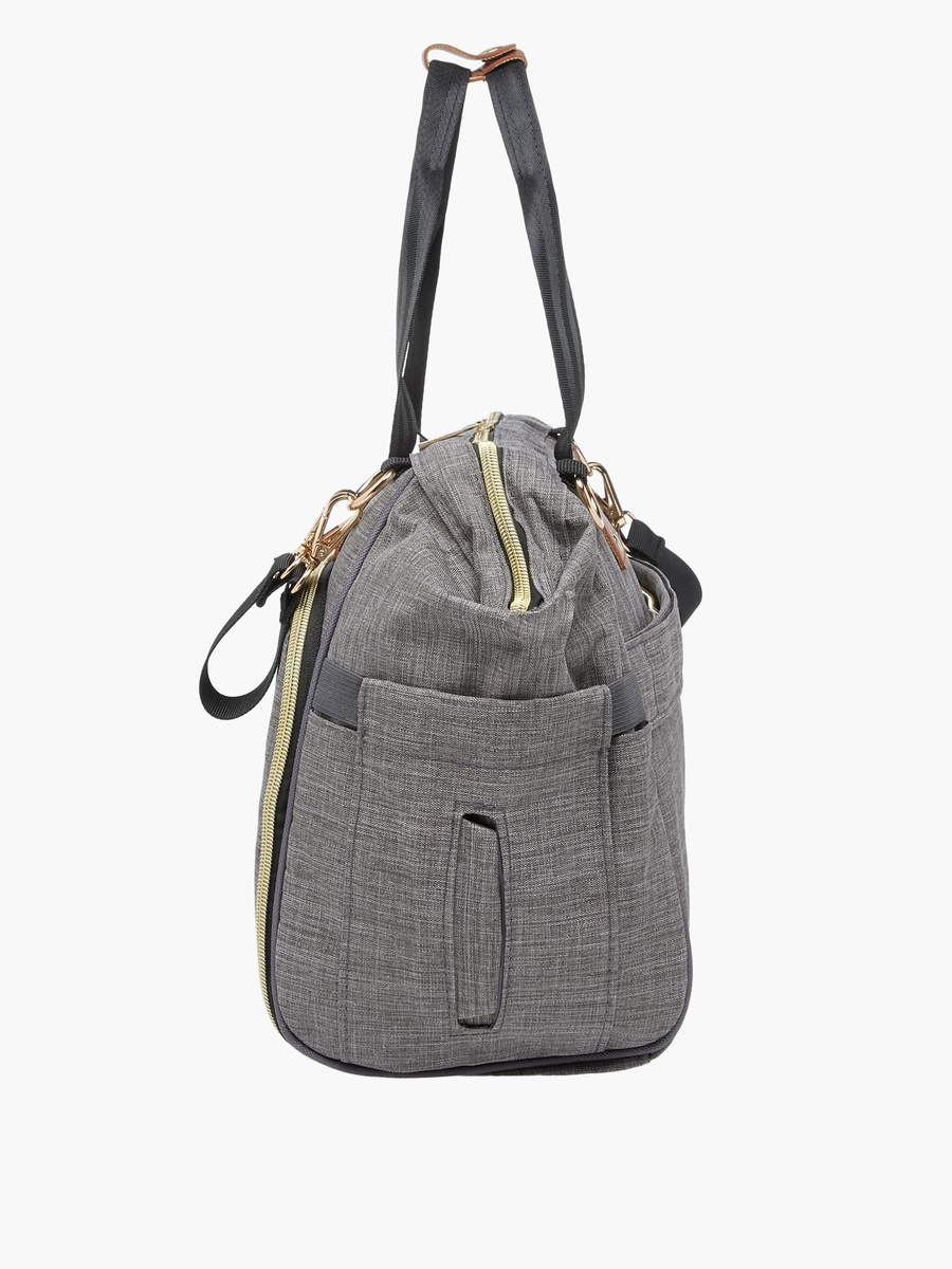 Solid Diaper Bag with Double Handle and Zip Closure