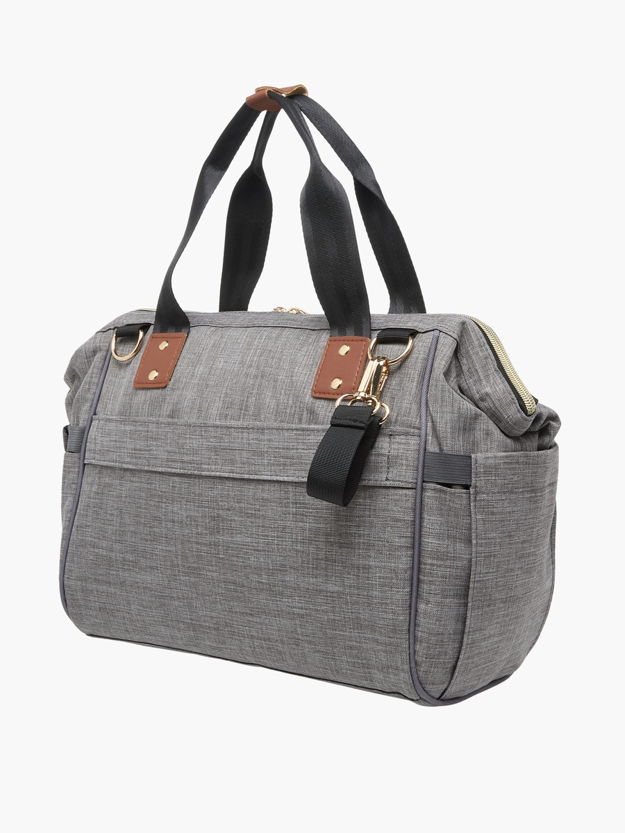 Solid Diaper Bag with Double Handle and Zip Closure