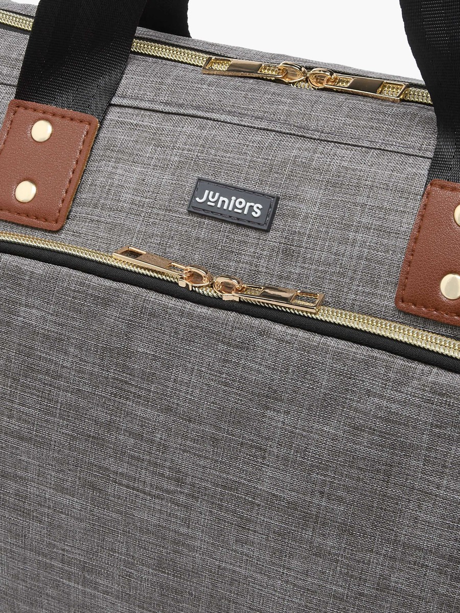 Solid Diaper Bag with Double Handle and Zip Closure
