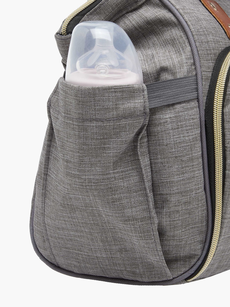 Solid Diaper Bag with Double Handle and Zip Closure
