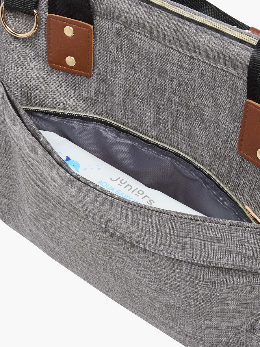 Solid Diaper Bag with Double Handle and Zip Closure