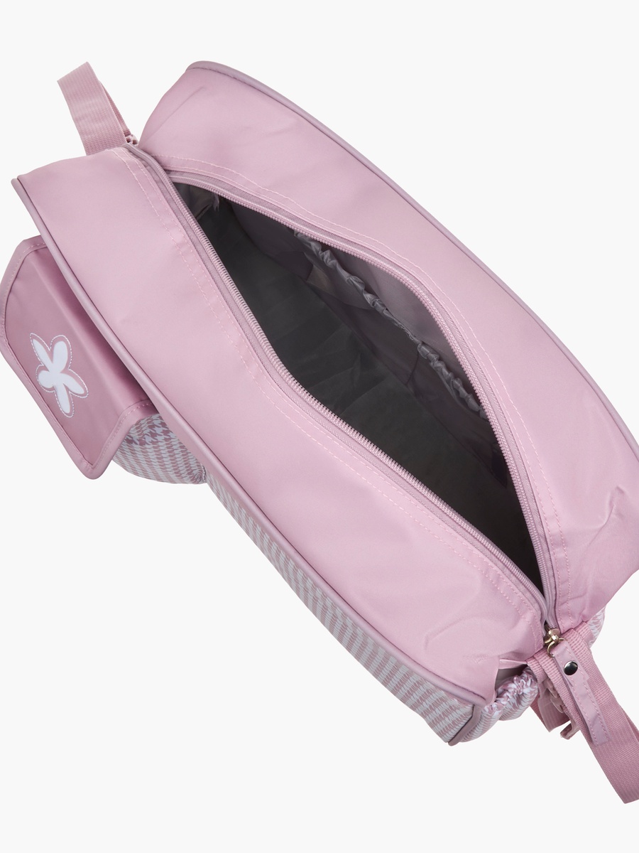 Juniors Checked Diaper Bag with Double Handle and Zip Closure
