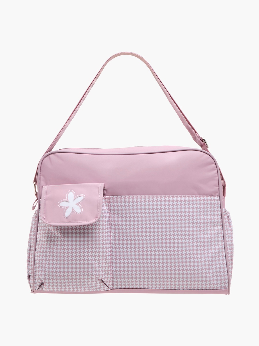 Juniors Checked Diaper Bag with Double Handle and Zip Closure