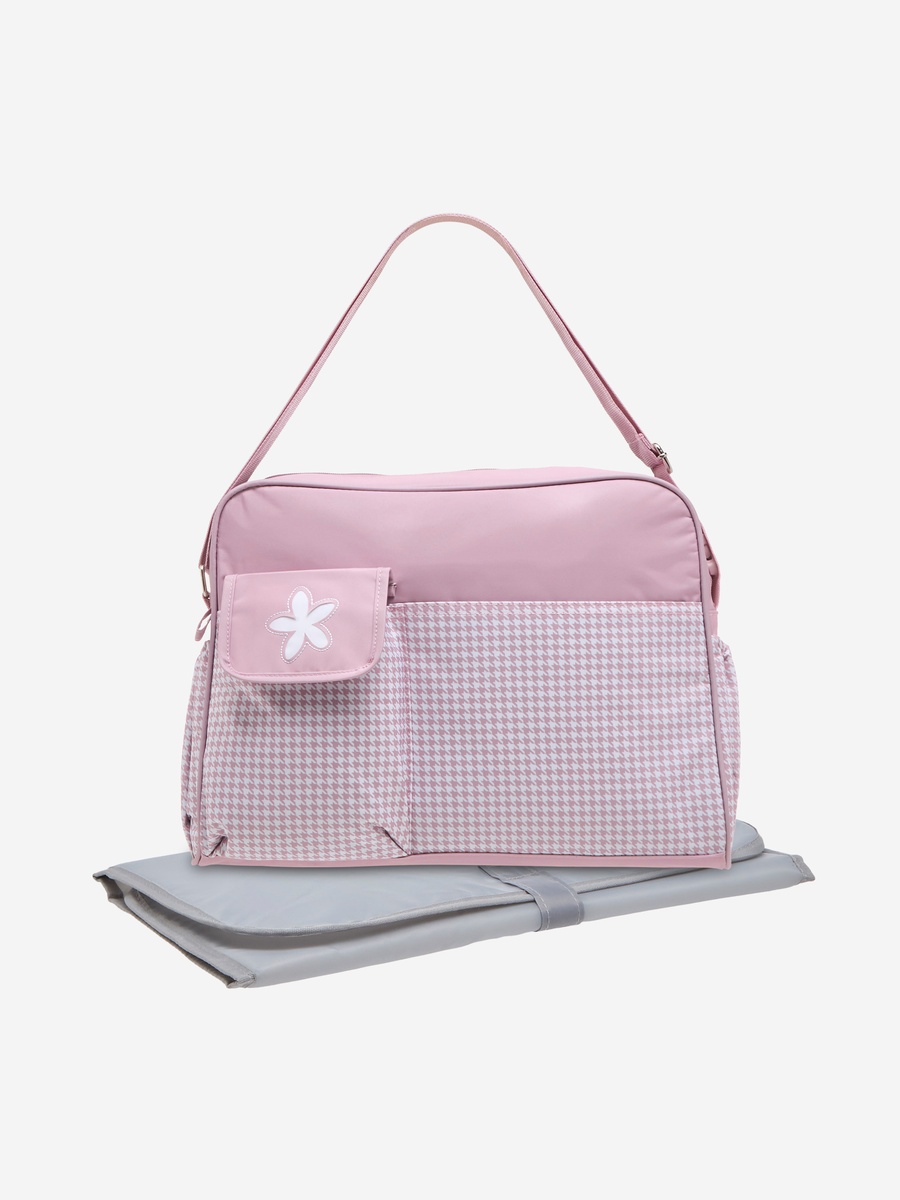 Juniors Checked Diaper Bag with Double Handle and Zip Closure