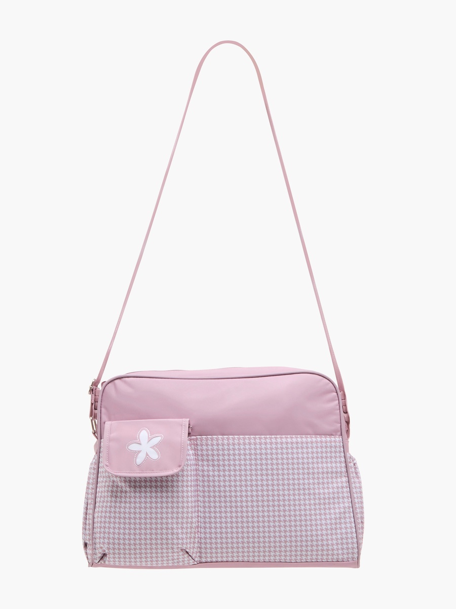 Juniors Checked Diaper Bag with Double Handle and Zip Closure