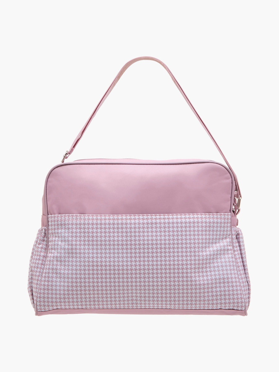 Juniors Checked Diaper Bag with Double Handle and Zip Closure