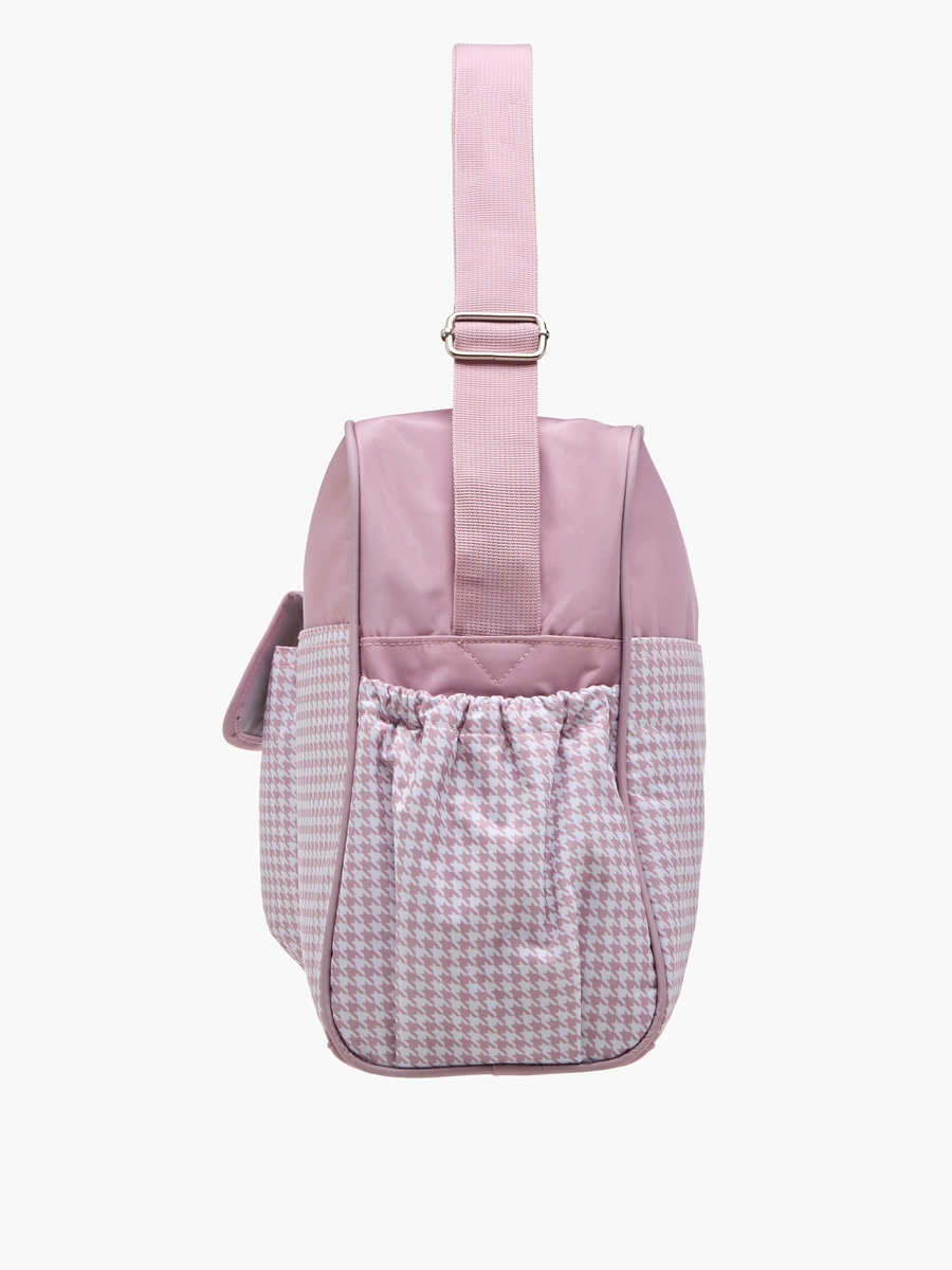 Juniors Checked Diaper Bag with Double Handle and Zip Closure