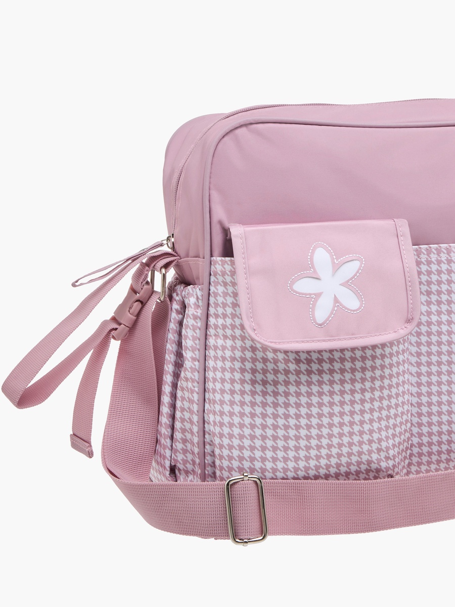Juniors Checked Diaper Bag with Double Handle and Zip Closure