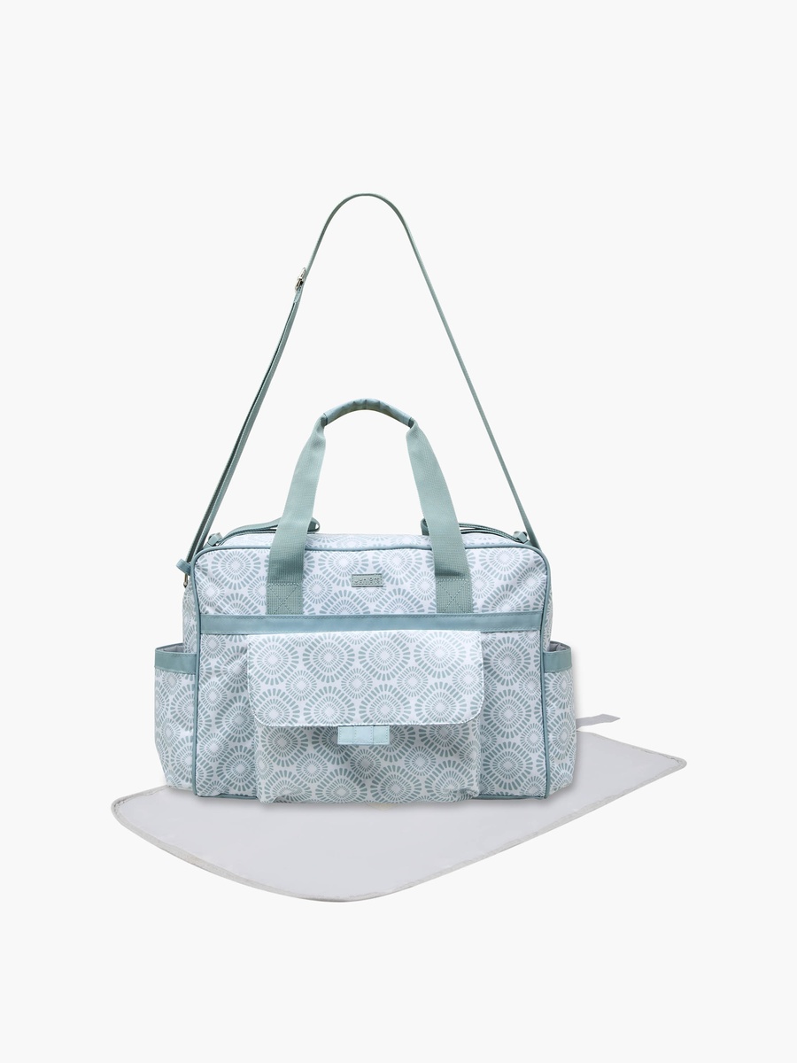 Printed Diaper Bag with Adjustable Strap and Zip Closure