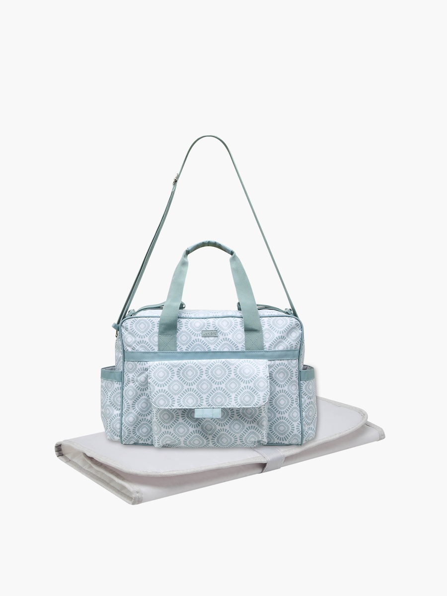 Printed Diaper Bag with Adjustable Strap and Zip Closure