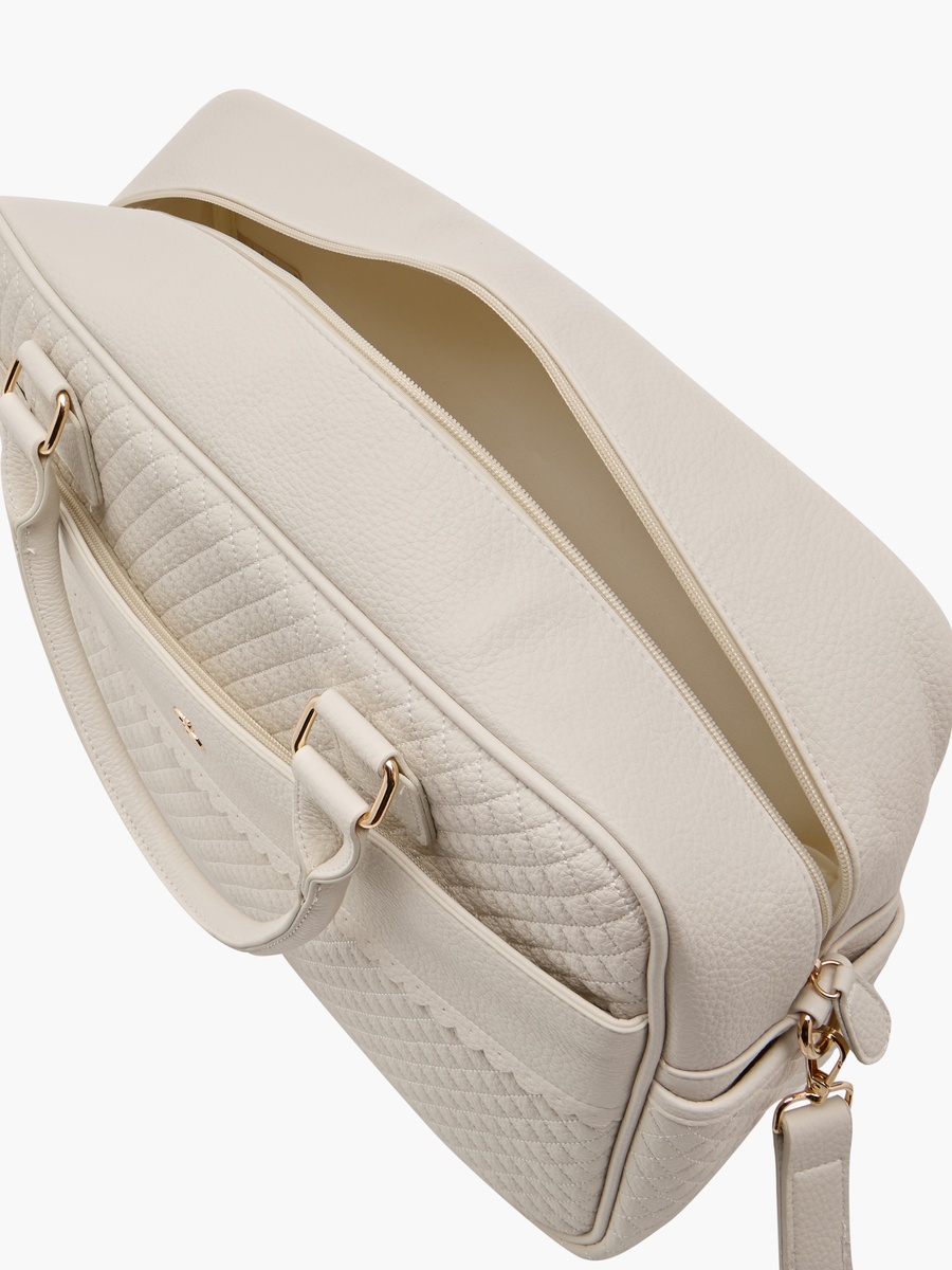 Quilted Diaper Bag with Zip Closure and Double Handle
