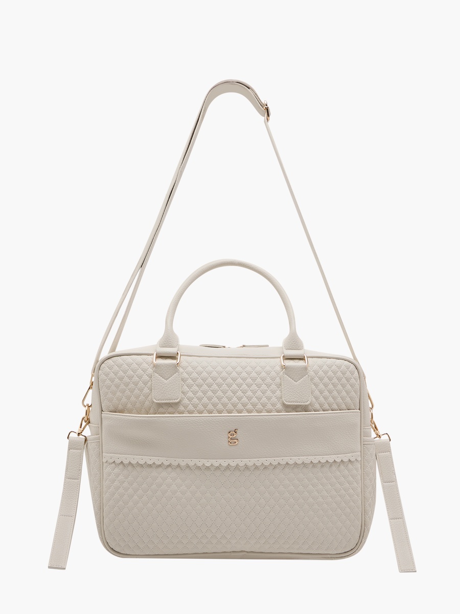 Quilted Diaper Bag with Zip Closure and Double Handle