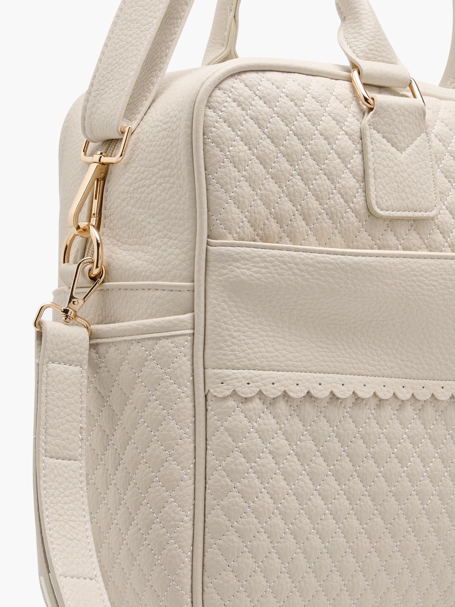 Quilted Diaper Bag with Zip Closure and Double Handle