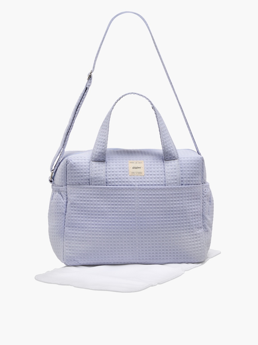 Pique Textured Diaper Bag with Zip Closure