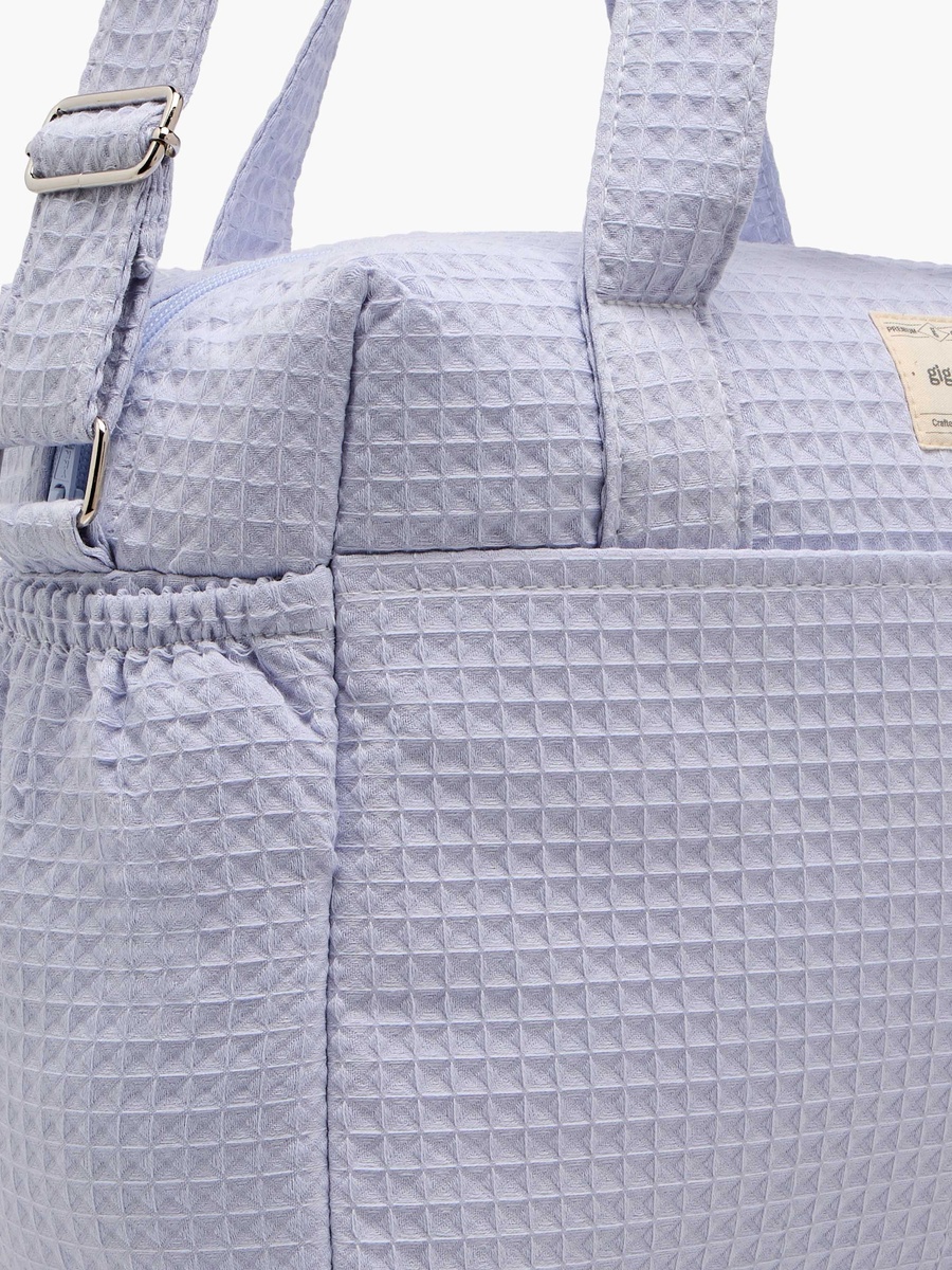 Pique Textured Diaper Bag with Zip Closure