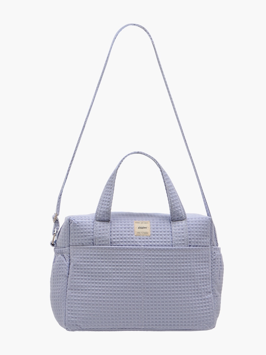Pique Textured Diaper Bag with Zip Closure
