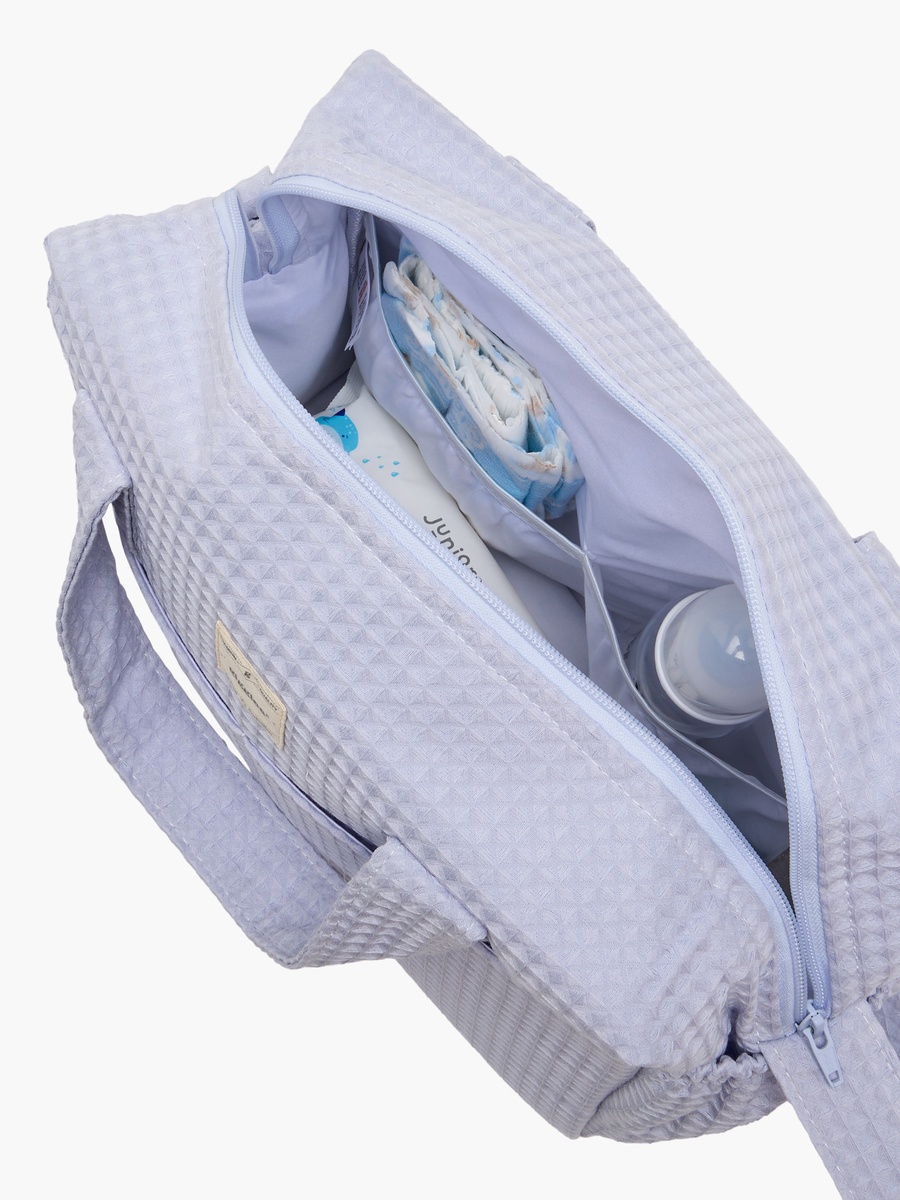 Pique Textured Diaper Bag with Zip Closure