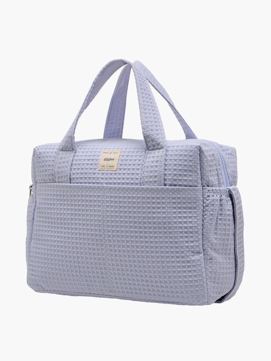 Pique Textured Diaper Bag with Zip Closure