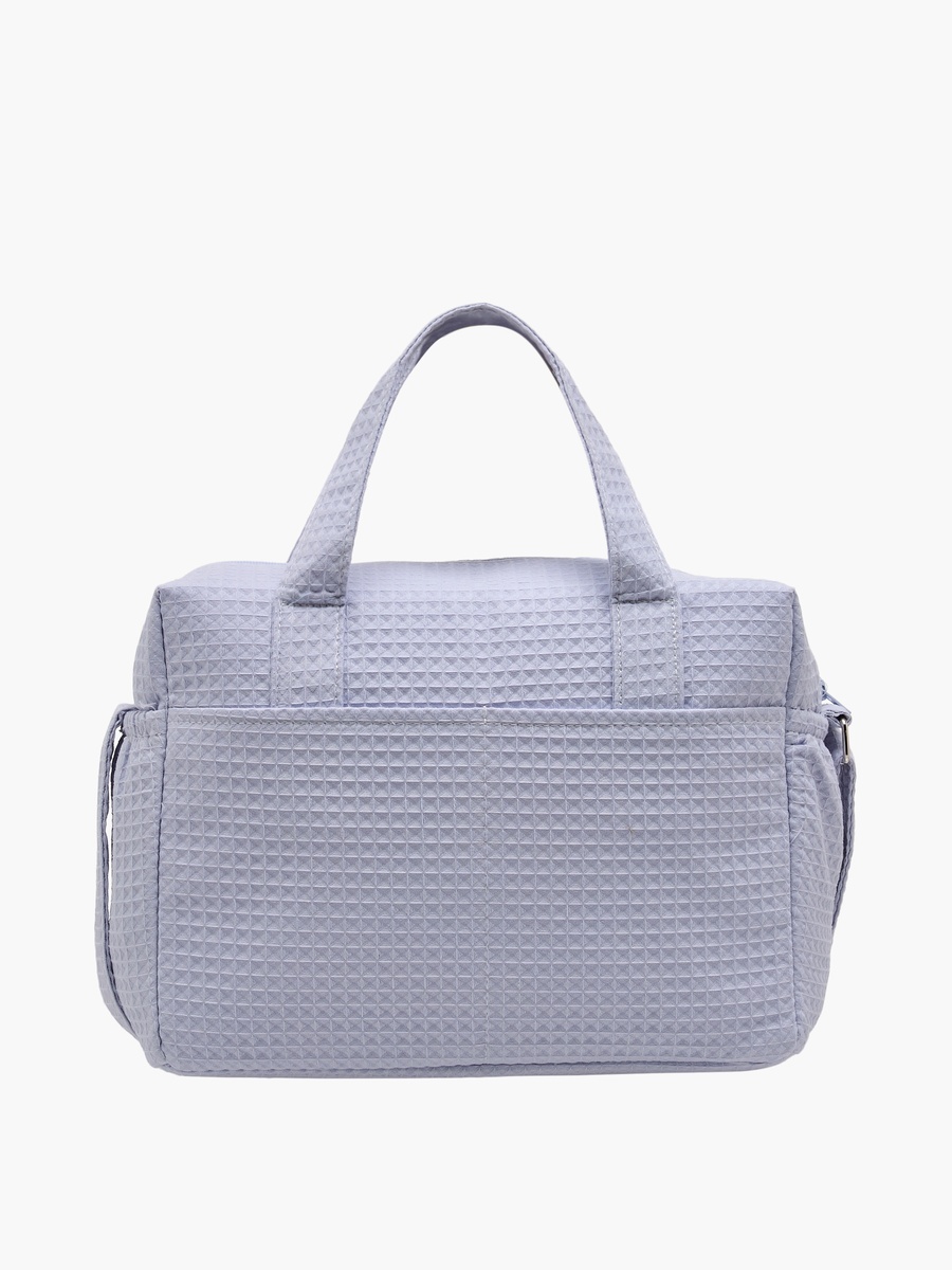 Pique Textured Diaper Bag with Zip Closure