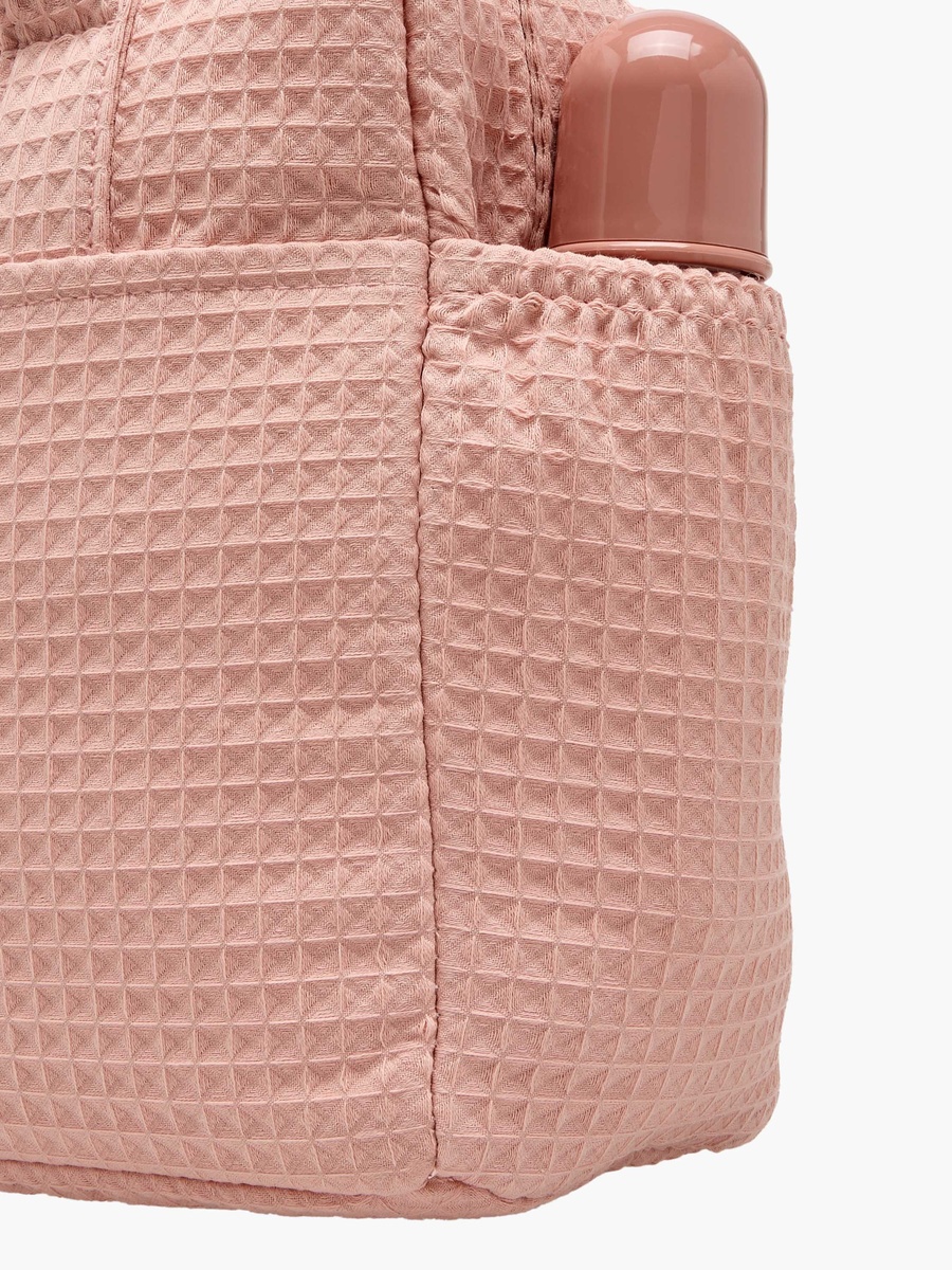 Pique Textured Diaper Bag with Zip Closure