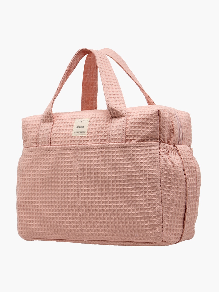 Pique Textured Diaper Bag with Zip Closure