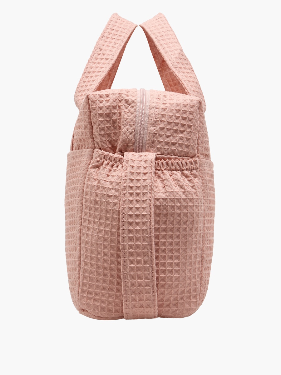 Pique Textured Diaper Bag with Zip Closure