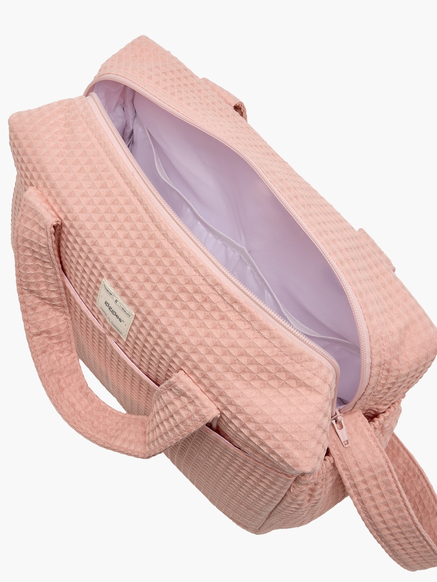 Pique Textured Diaper Bag with Zip Closure