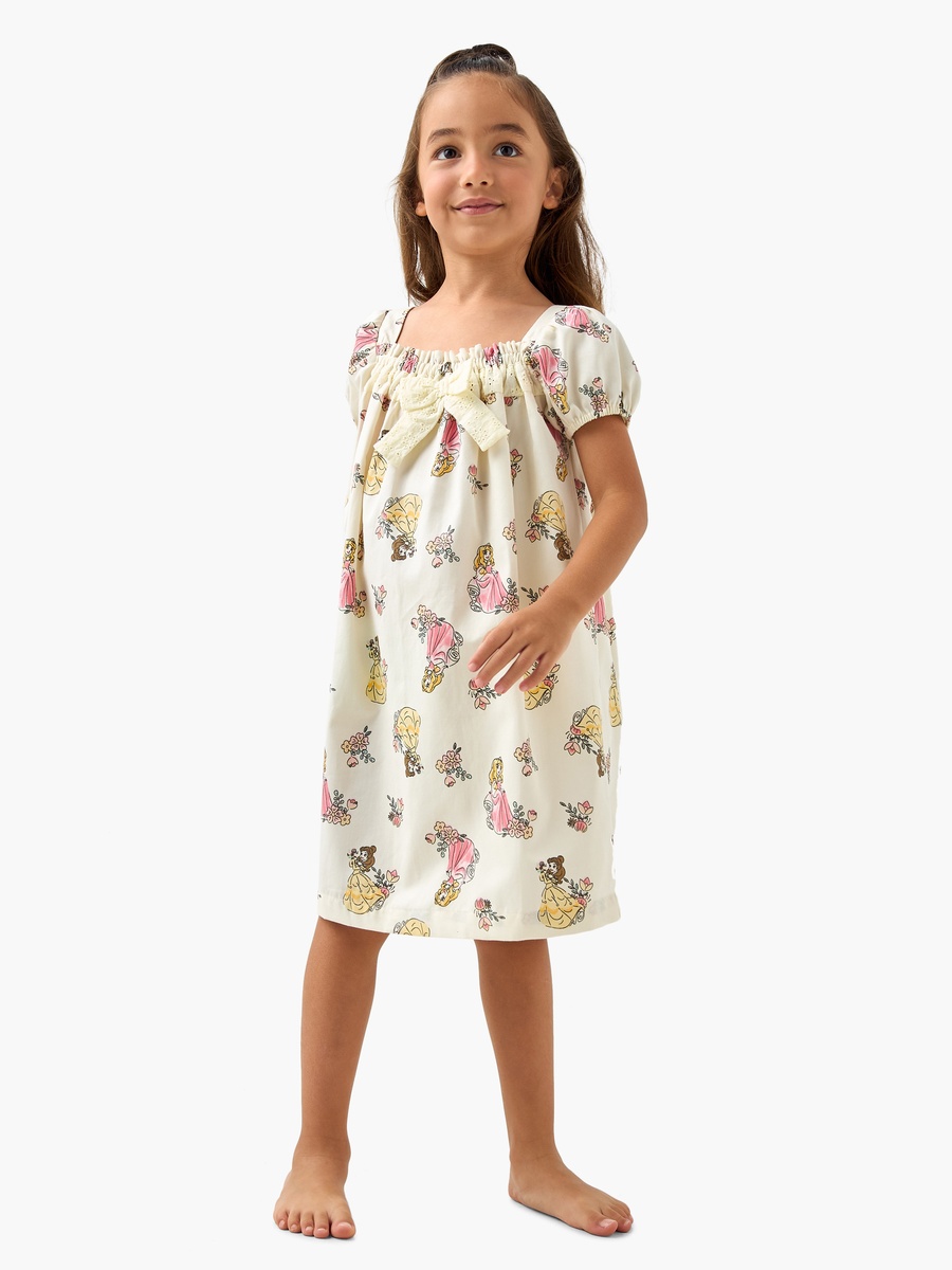 Printed Night Dress with Bow Detail