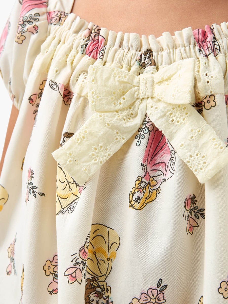 Printed Night Dress with Bow Detail