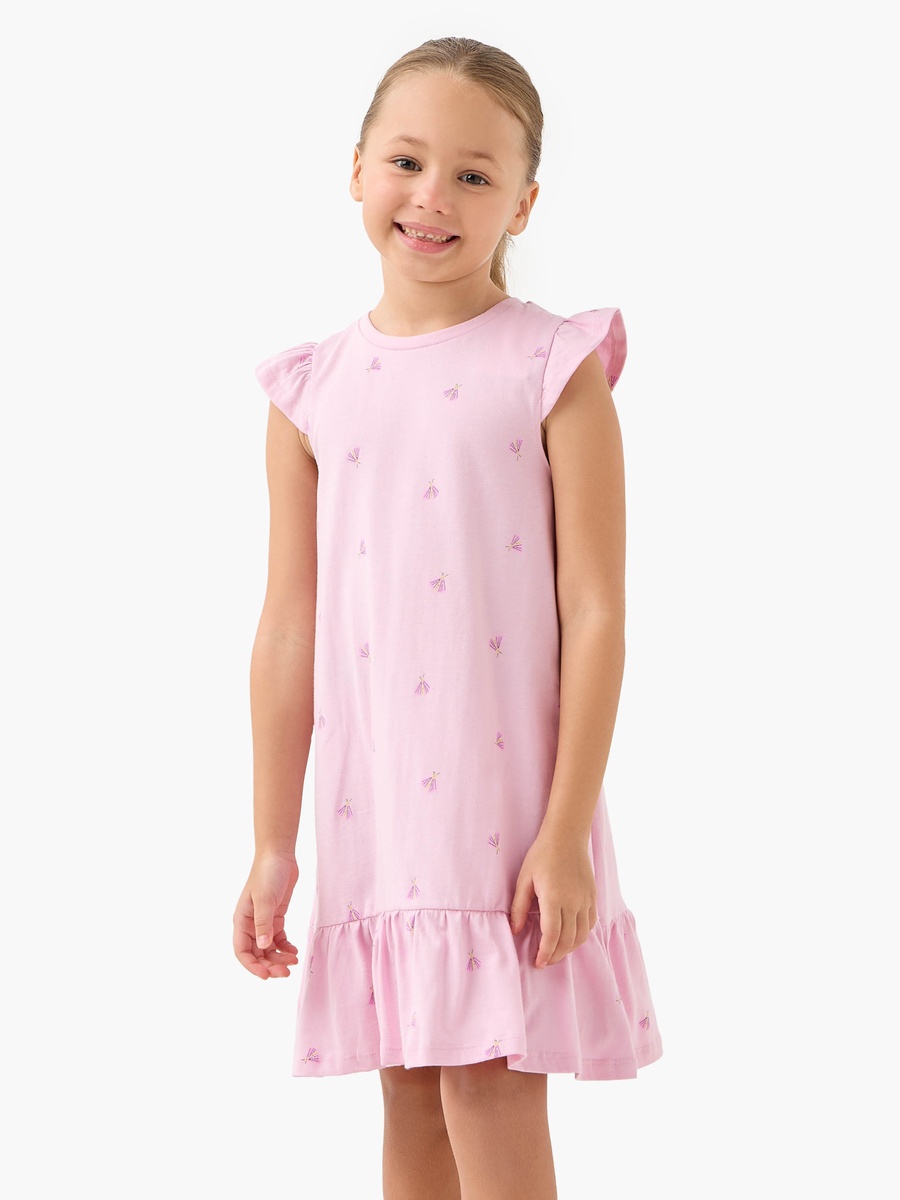 Printed Sleeveless Night Dress with Flounce Hem - Set of 2