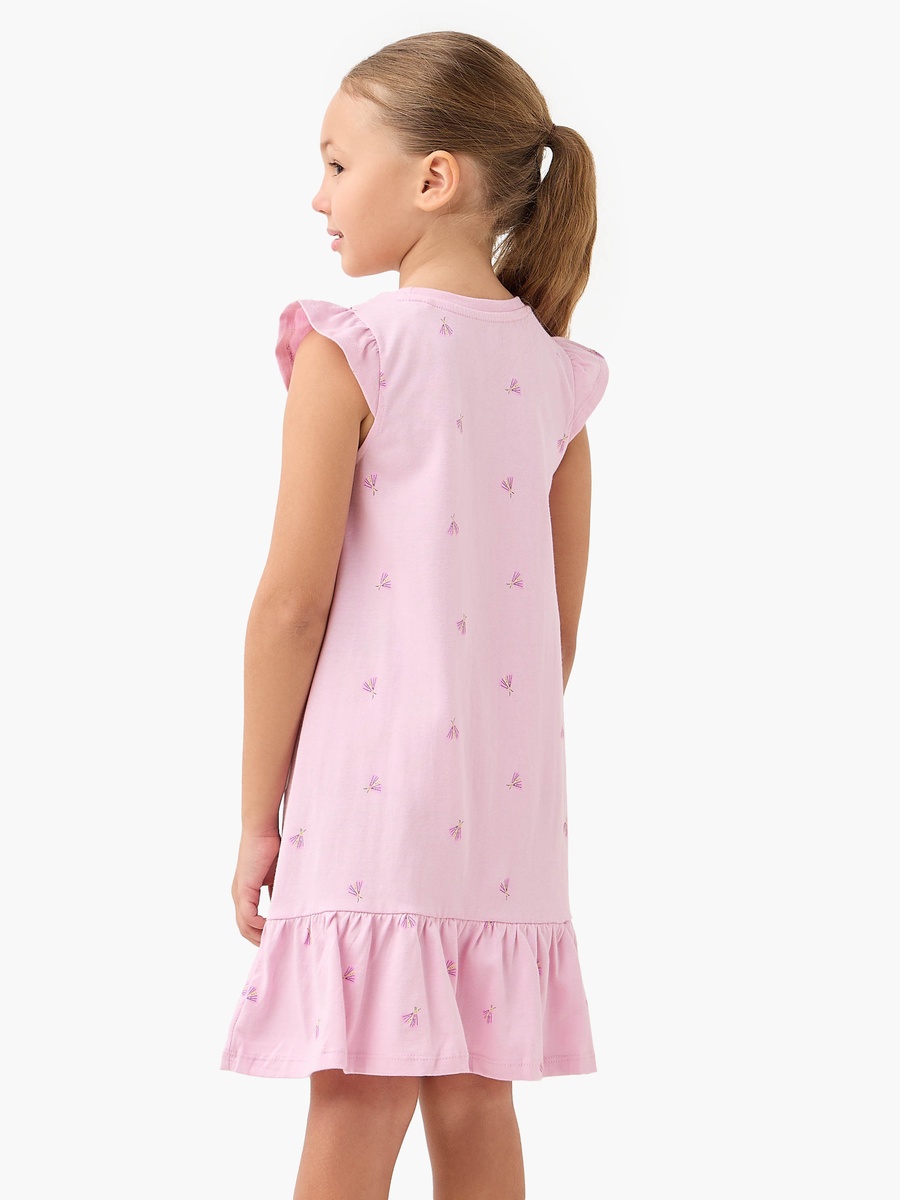 Printed Sleeveless Night Dress with Flounce Hem - Set of 2