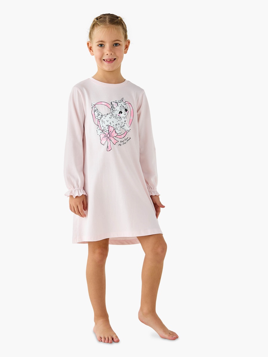 Printed Night Dress with Long Sleeves - Set of 2