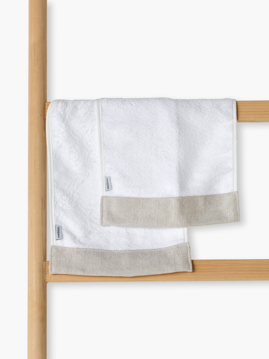 Cambrass 2-Piece Herringbone Trim Towel Set - 25x35 cm
