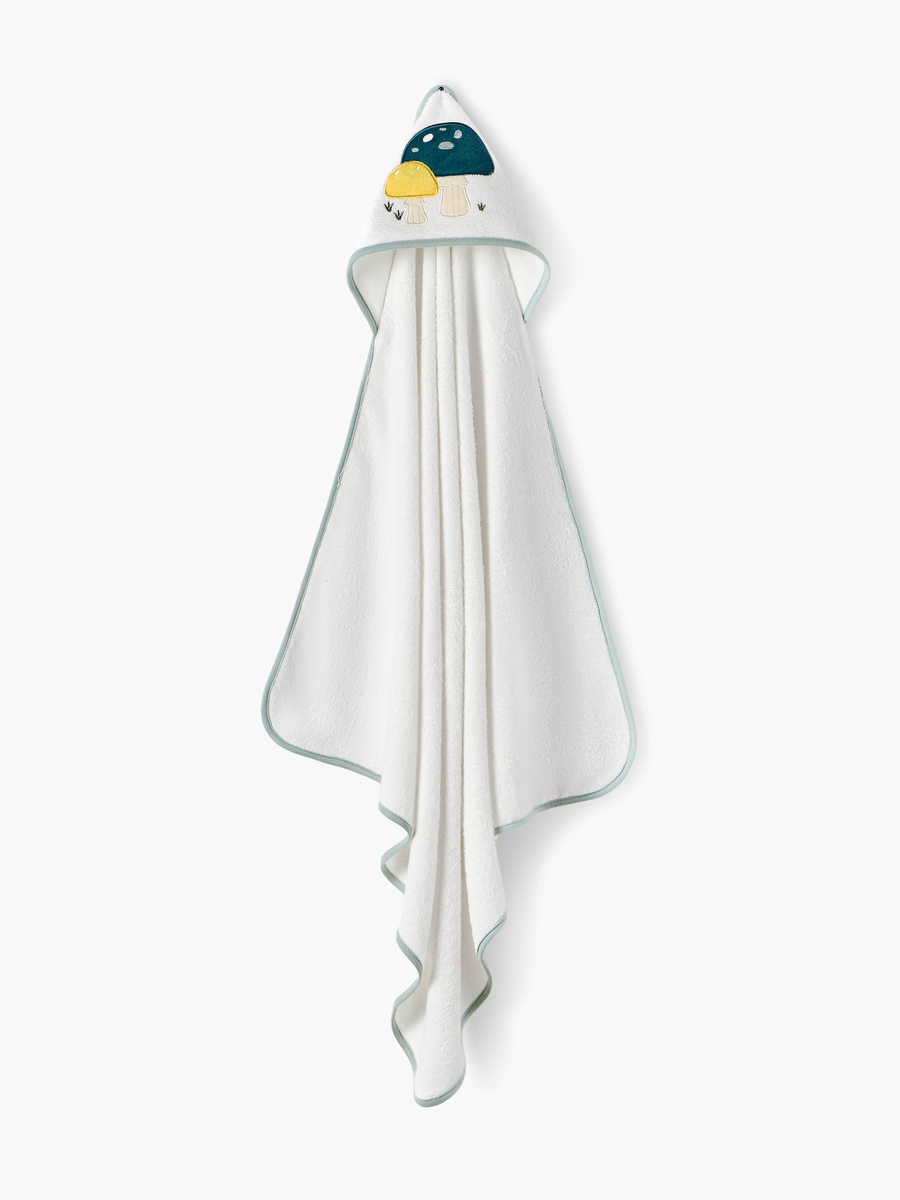 2-Piece Mushroom Embroidered Hooded Towel Set - 75x75 cm