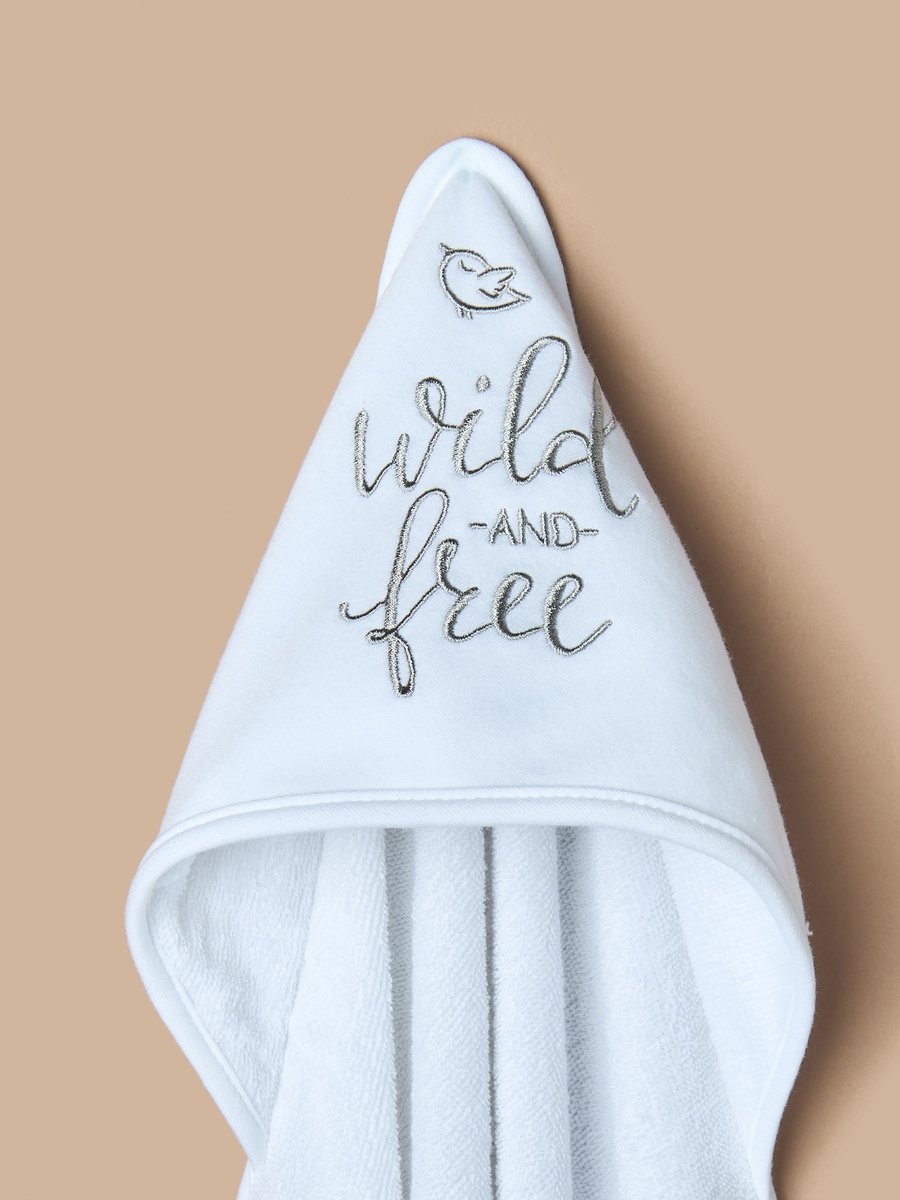 2-Piece Applique Detail Hooded Towel Set - 80x80 cm