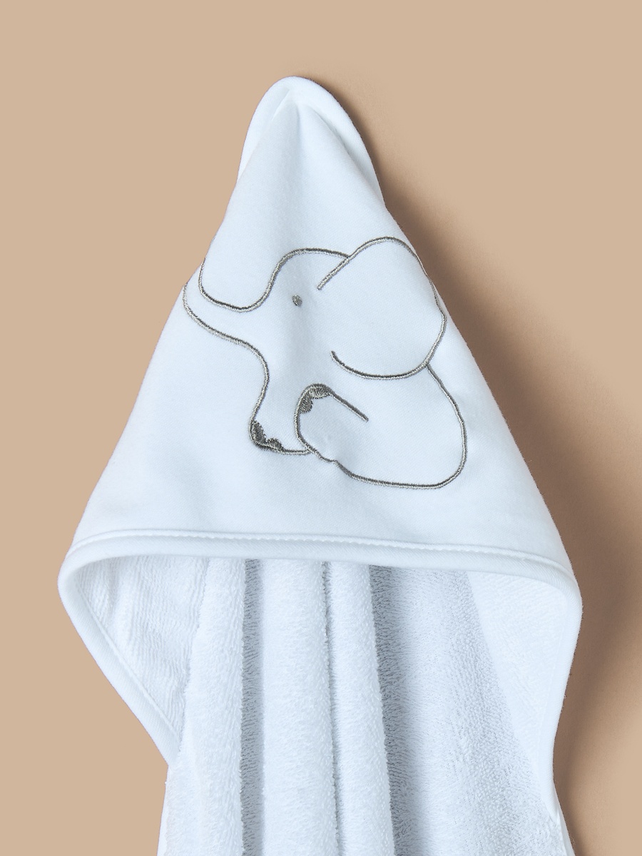 2-Piece Applique Detail Hooded Towel Set - 80x80 cm