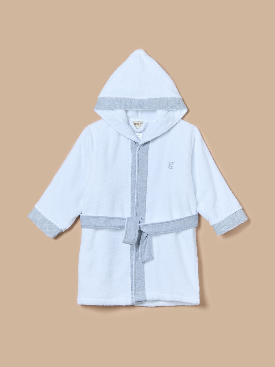 Solid Hooded Bathrobe with Long Sleeves