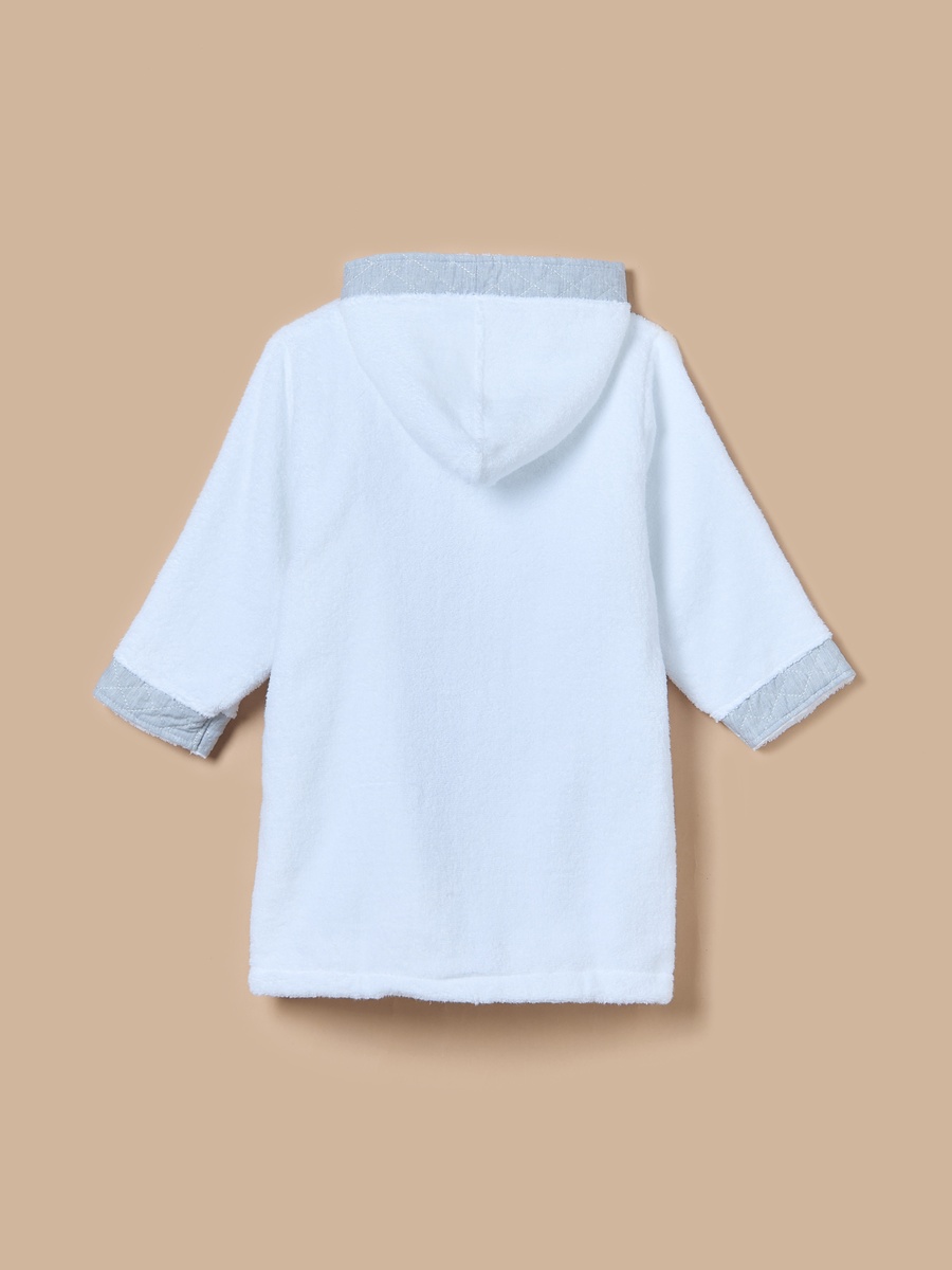 Solid Hooded Bathrobe with Long Sleeves