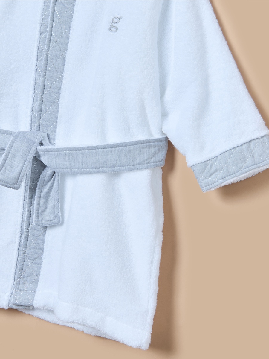 Solid Hooded Bathrobe with Long Sleeves