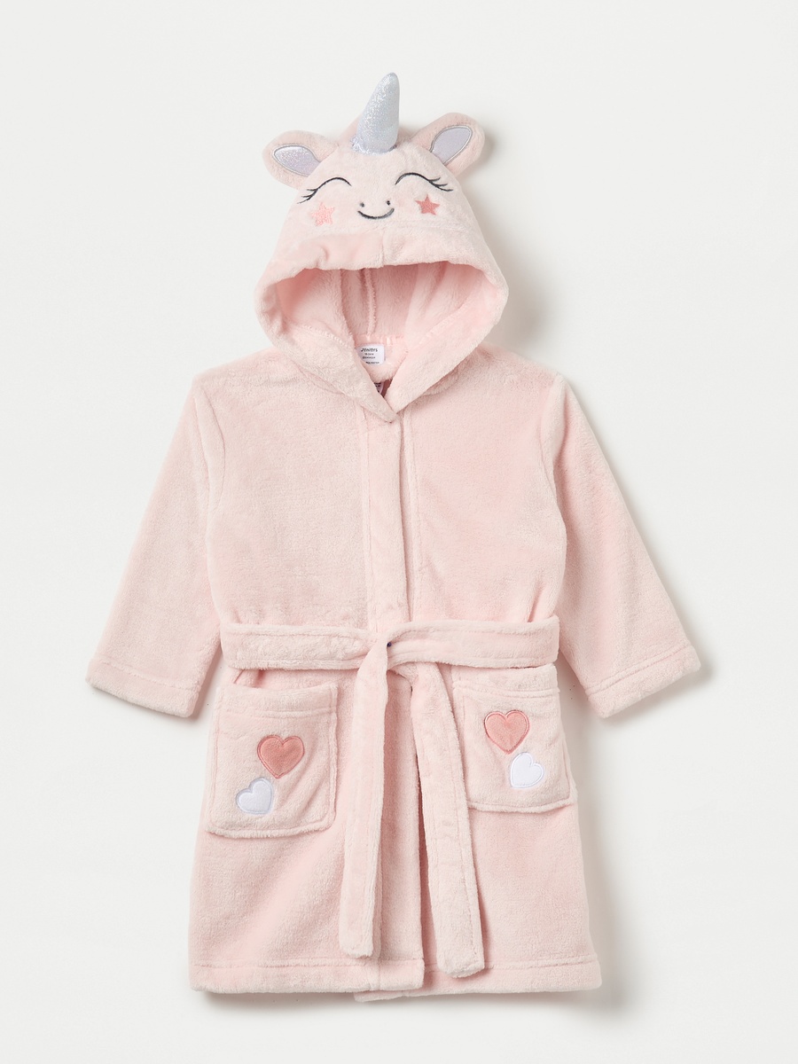 Unicorn Hooded Bathrobe with Belt and Pockets
