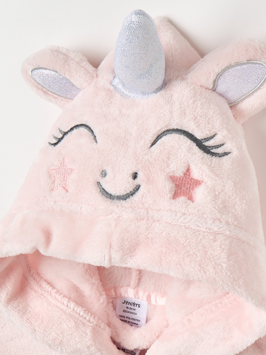 Unicorn Hooded Bathrobe with Belt and Pockets