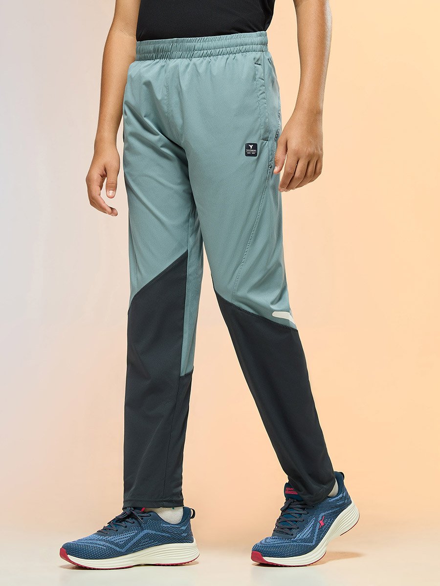 Boys Color Block Slim Fit Sports Track Pants