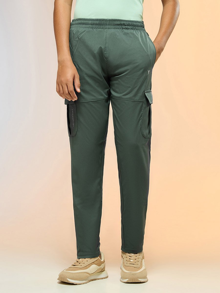 Boys Straight Fit Cargo Trackpants with TS FLEXI